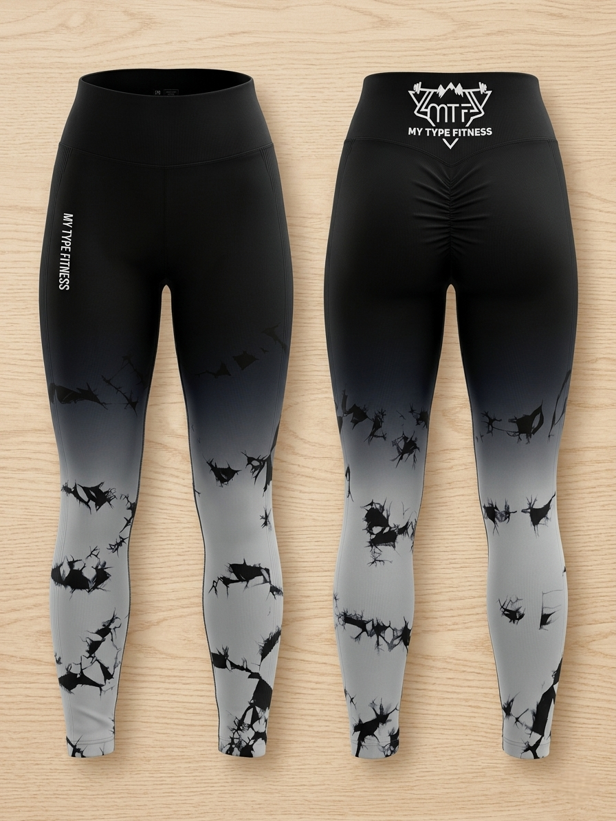 Tie-Dye Yoga Pant's(Black/Grey)