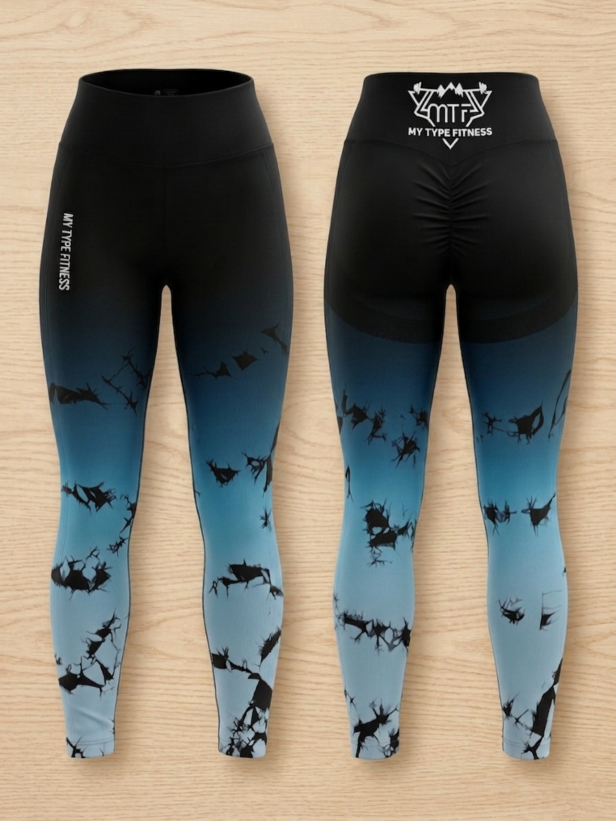 Tie-Dye Yoga pants (Black/Blue)